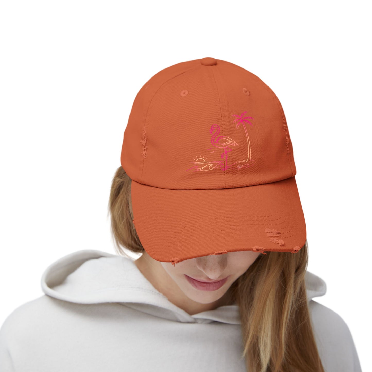 Flashy Flamingo | Distressed Cap