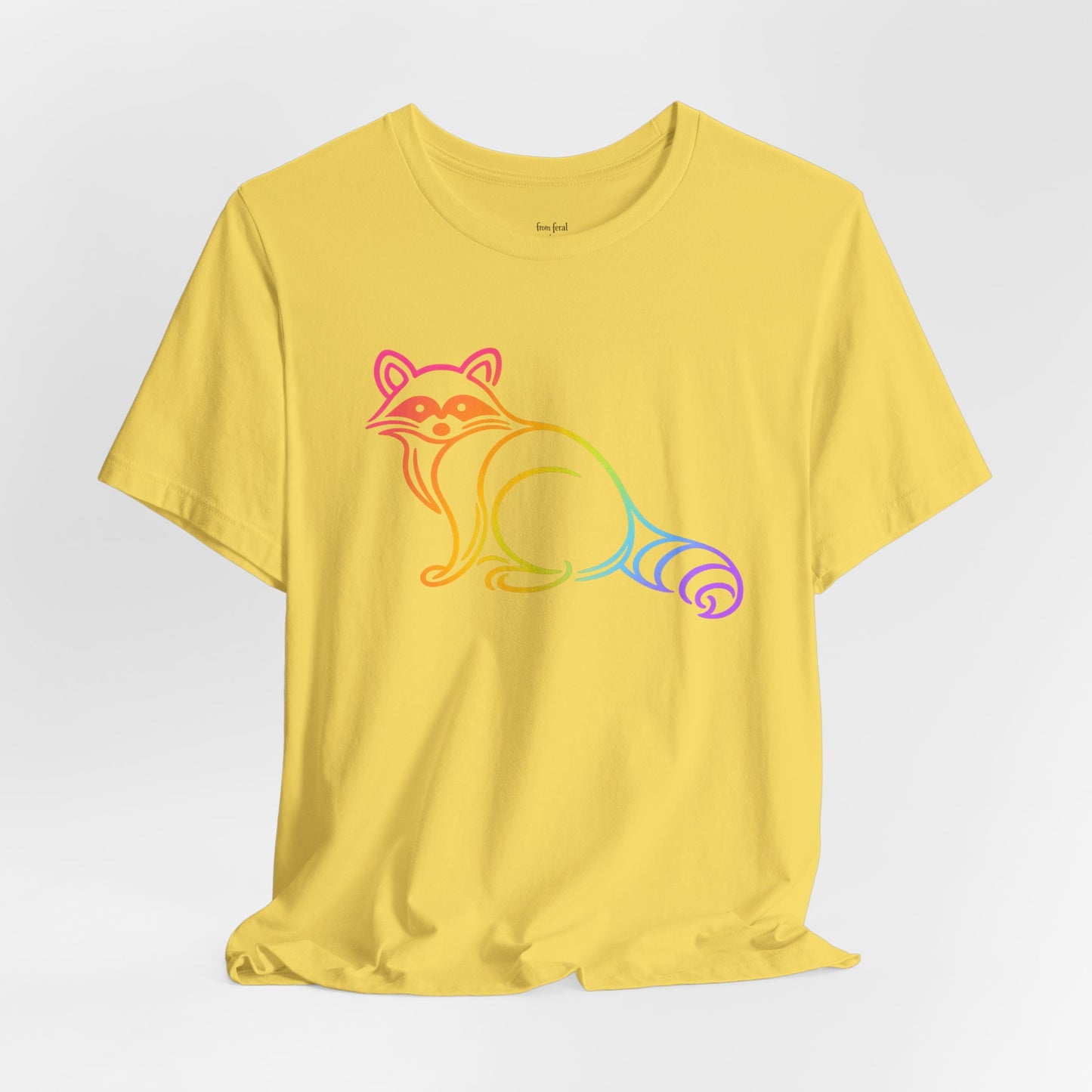 Rascal Raccoon Tee — Minimal Line Raccoon Scenic Graphic T-Shirt