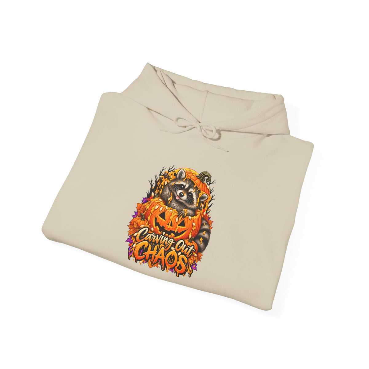 Carving Out Chaos Raccoon Hooded Sweatshirt