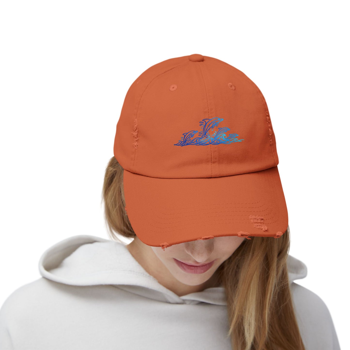 Splashing Dolphin Pod | Distressed Cap