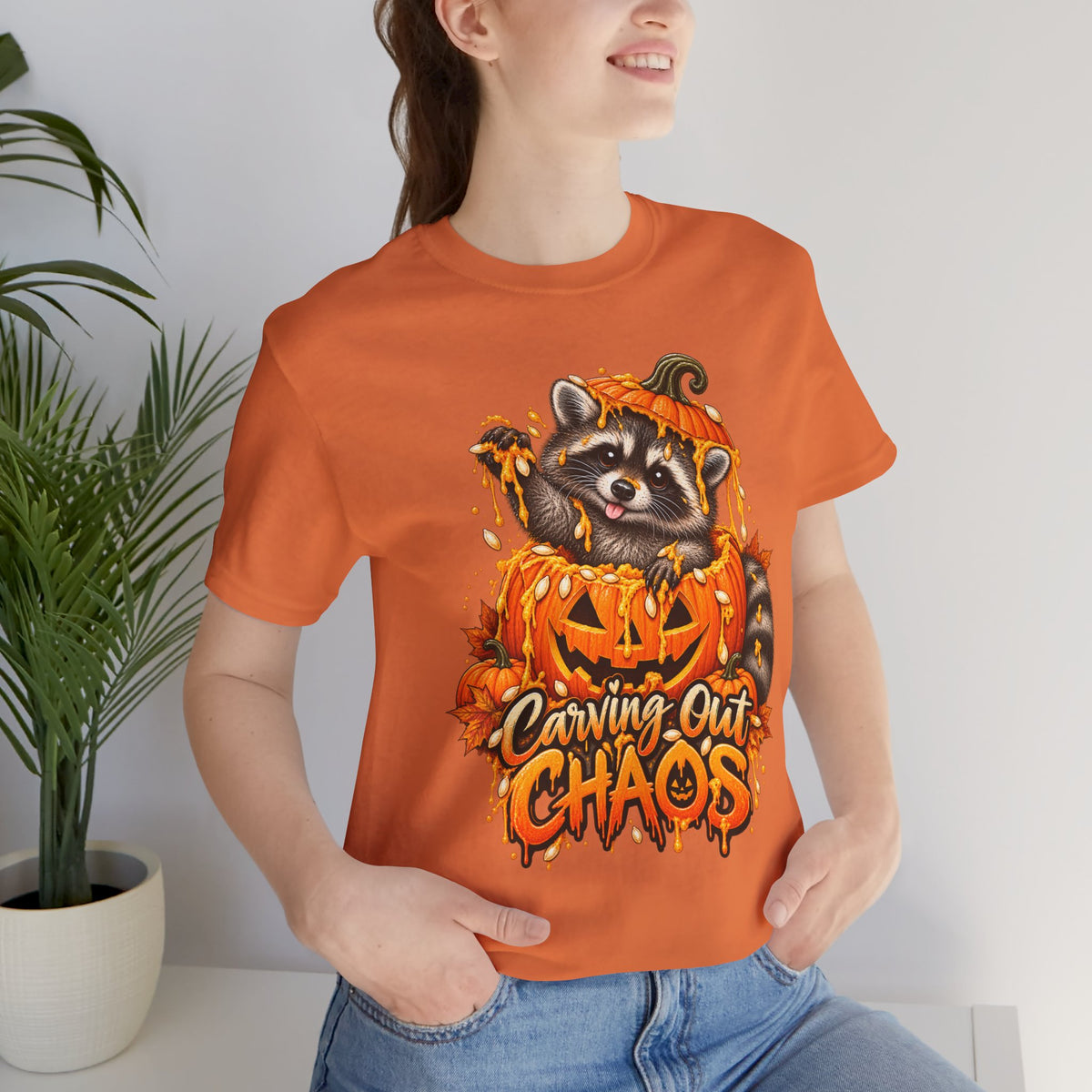 Carving Out Chaos Raccoon T-Shirt