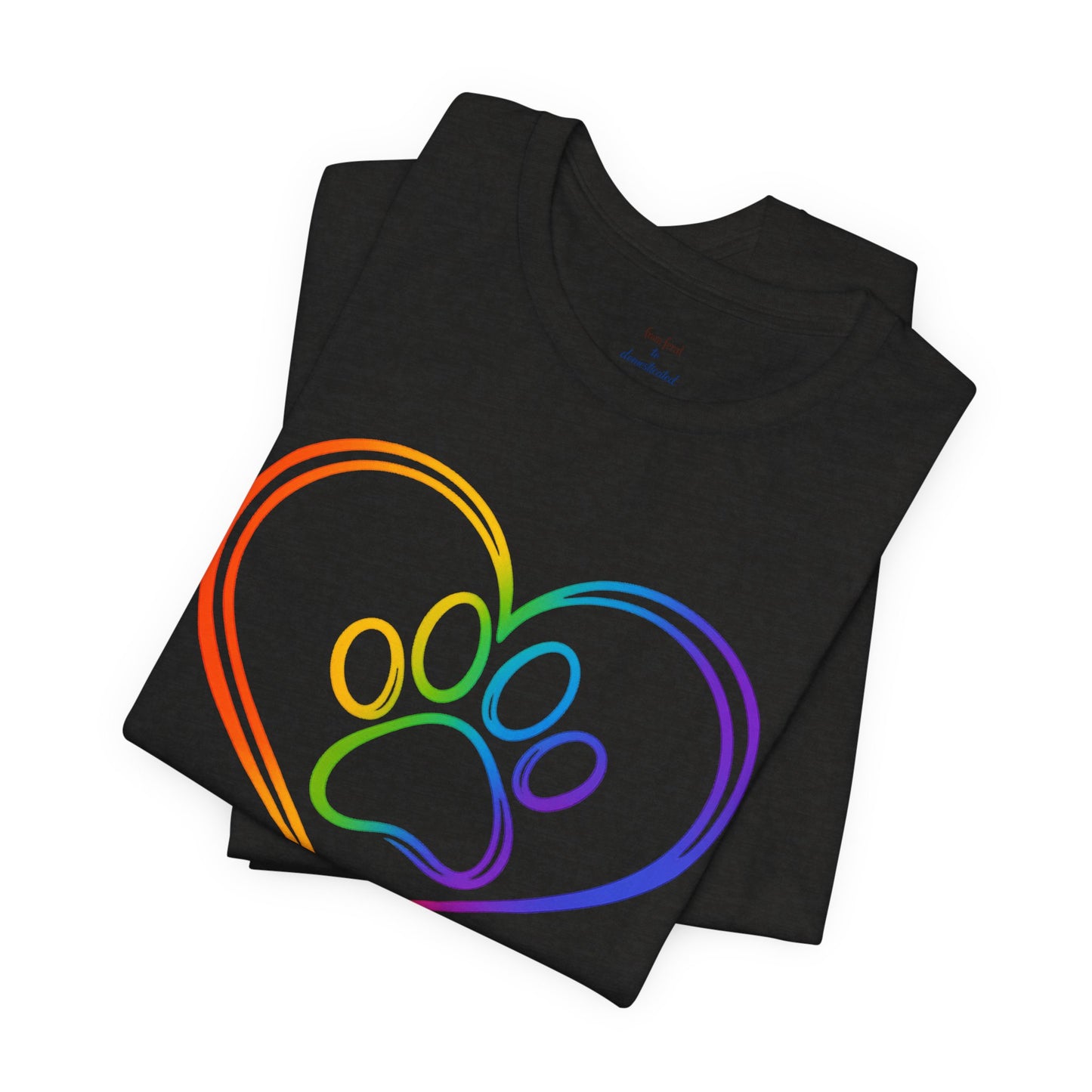 Heart/Paw Colorful Line-Work T-Shirt