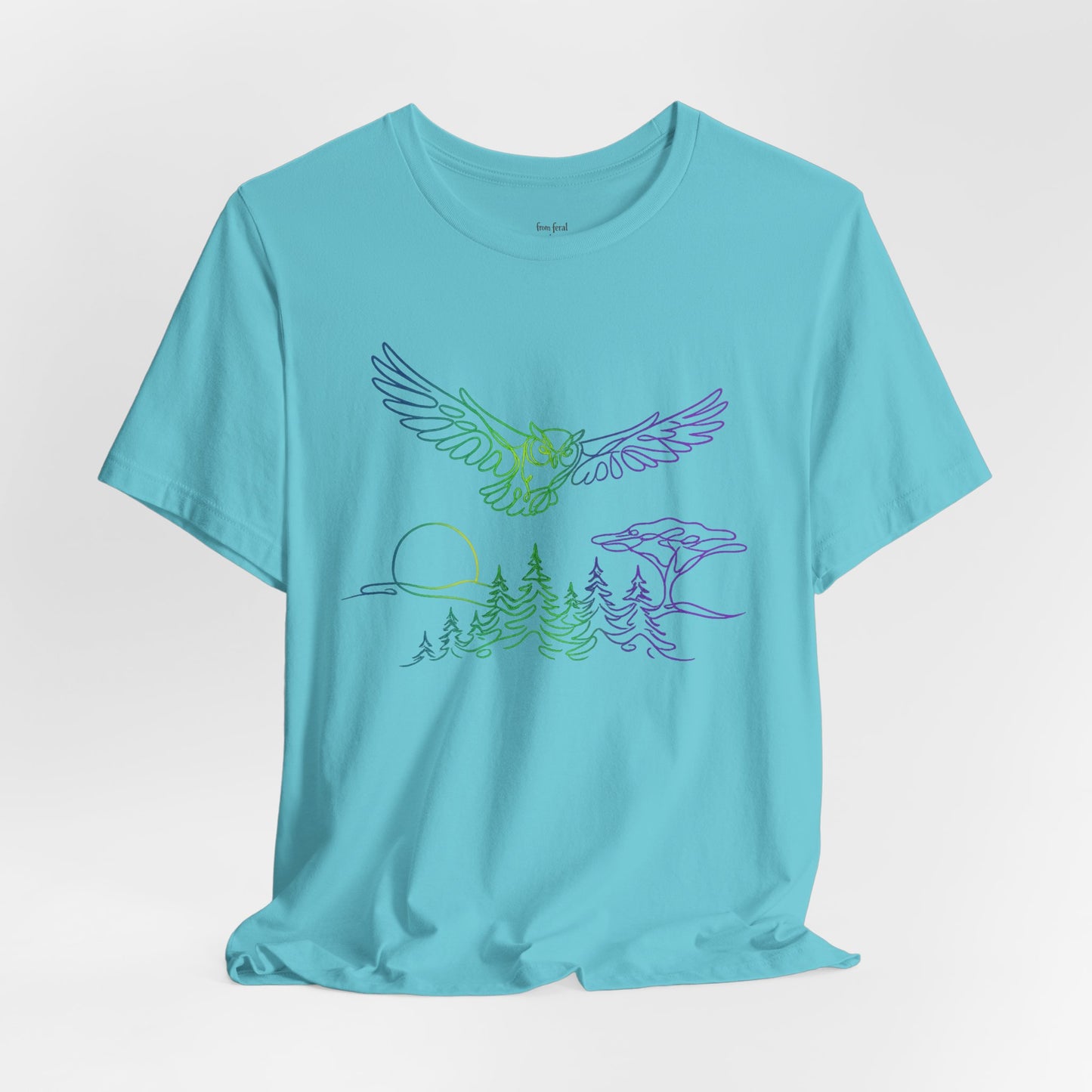 Owl | Colorful Line-Work T-Shirt