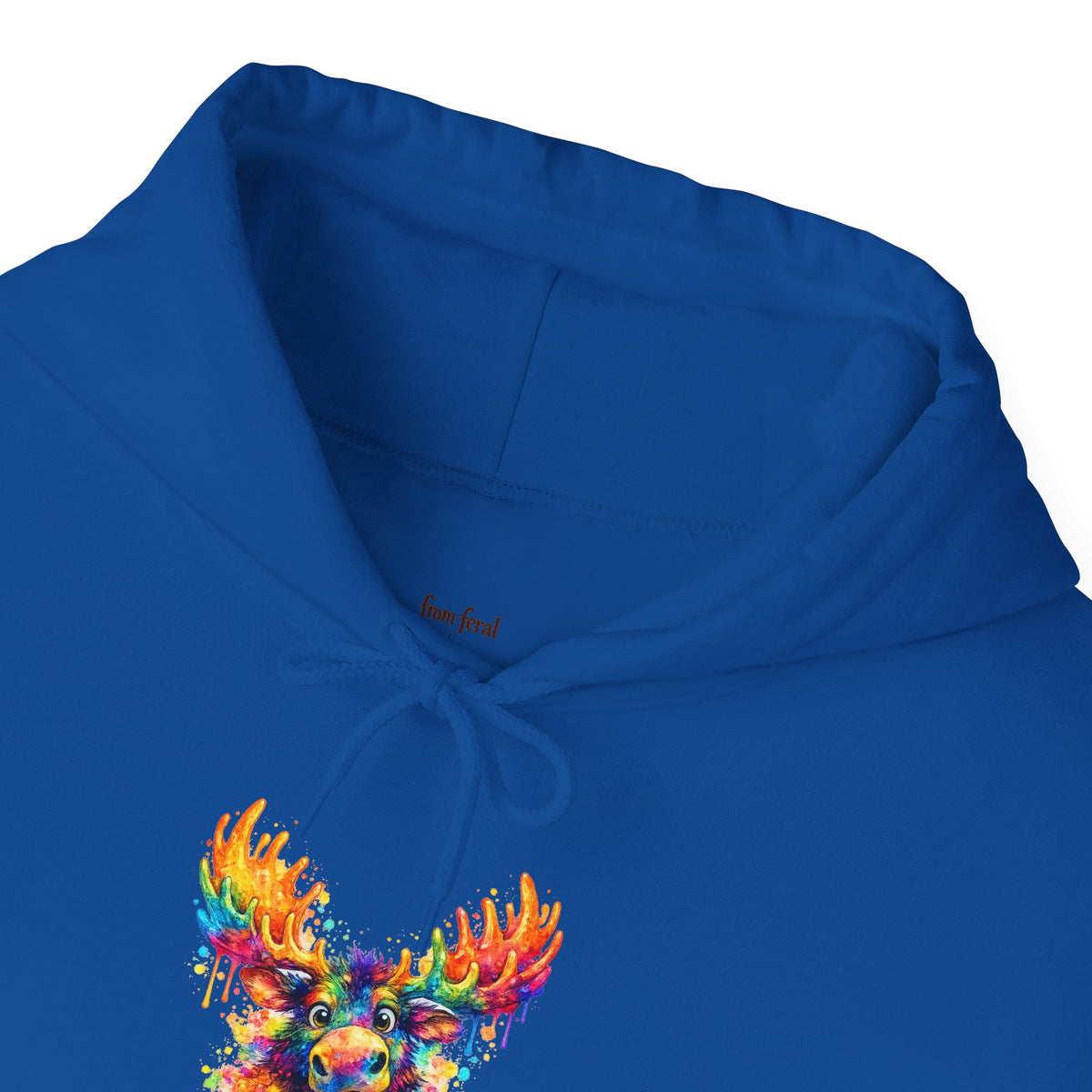 Watercolor Moose Hooded Sweatshirt