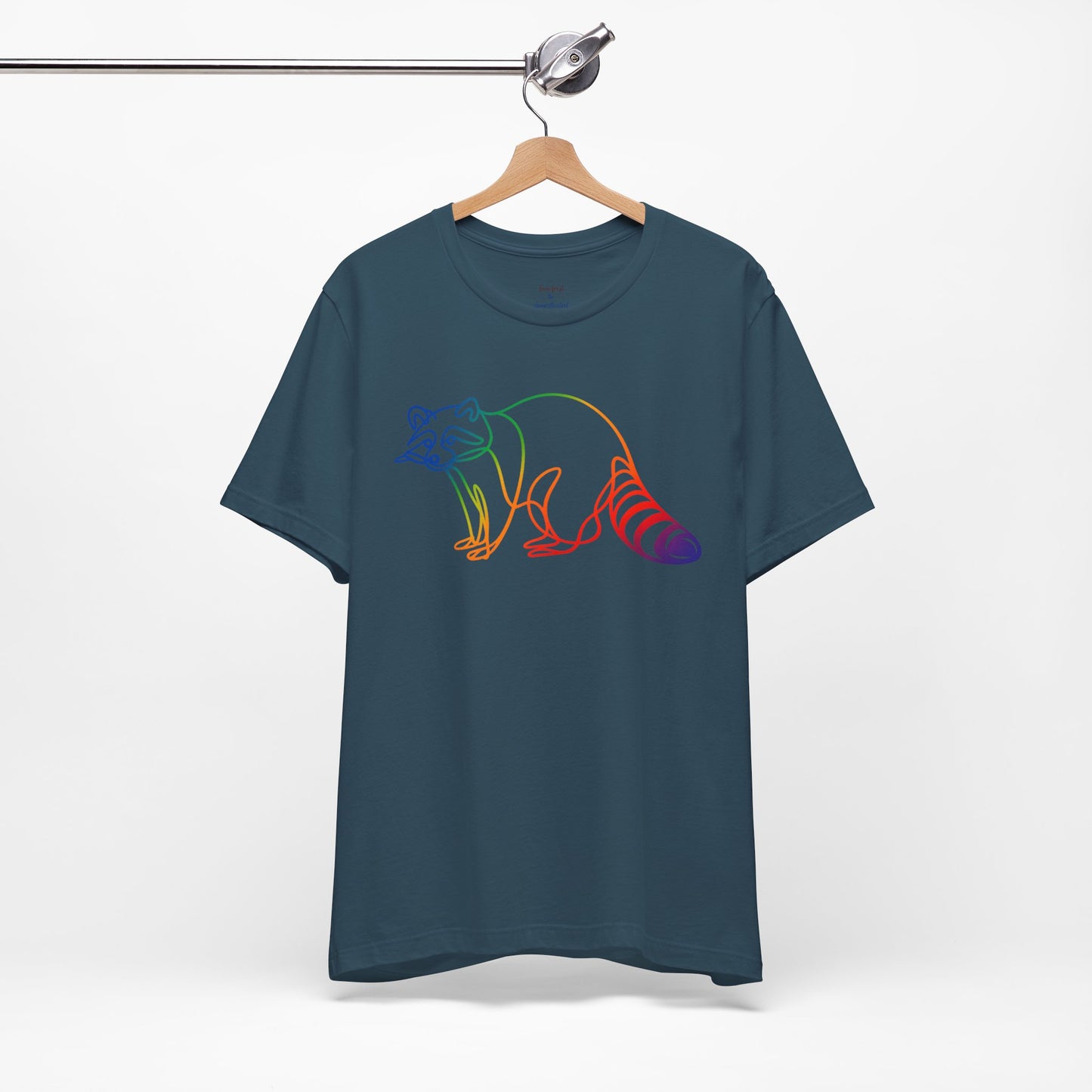 Raccoon Tee — Minimal Line Raccoon Scenic Graphic T-Shirt