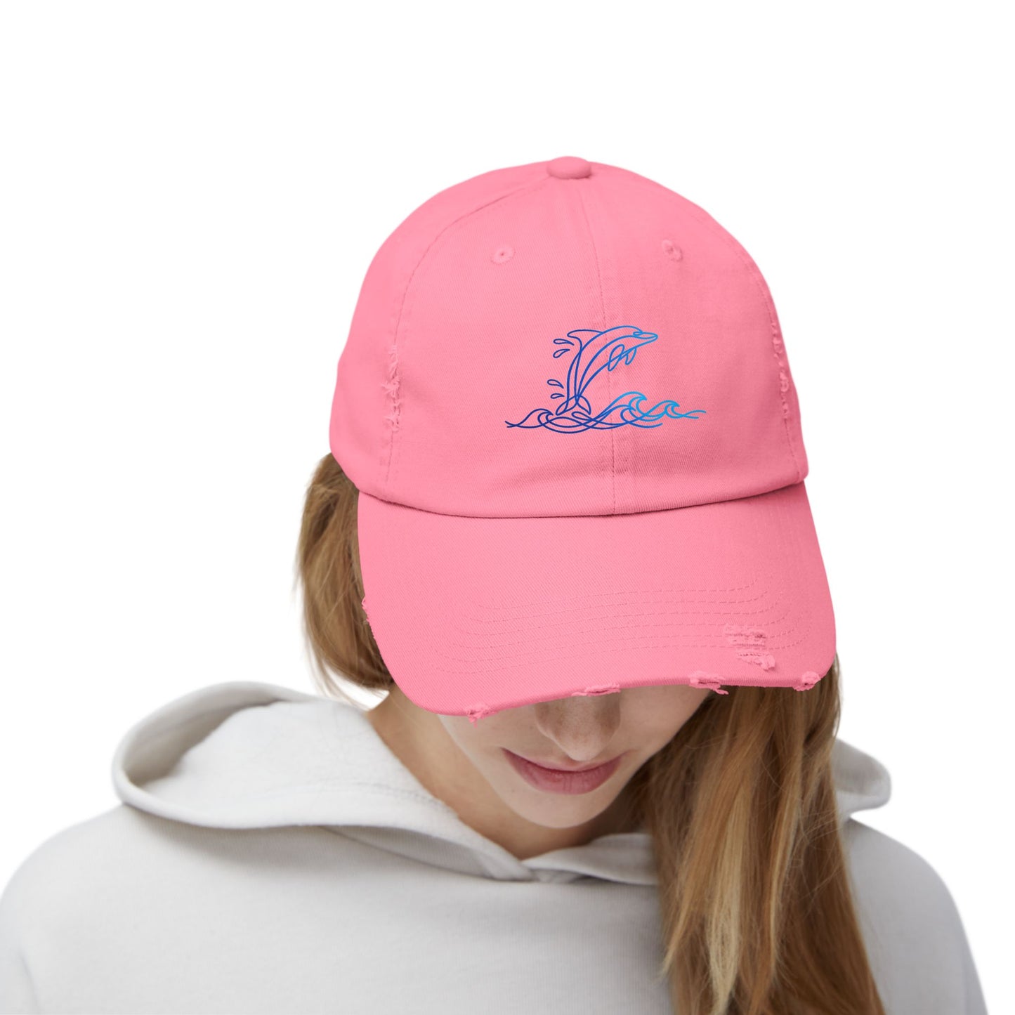 Splashing Dolphin | Distressed Cap