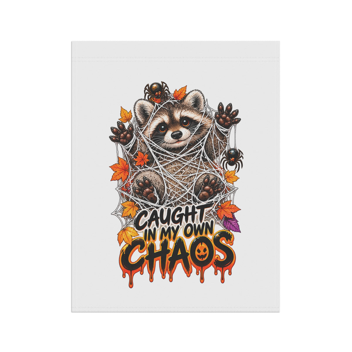 Caught Raccoon Garden Flag