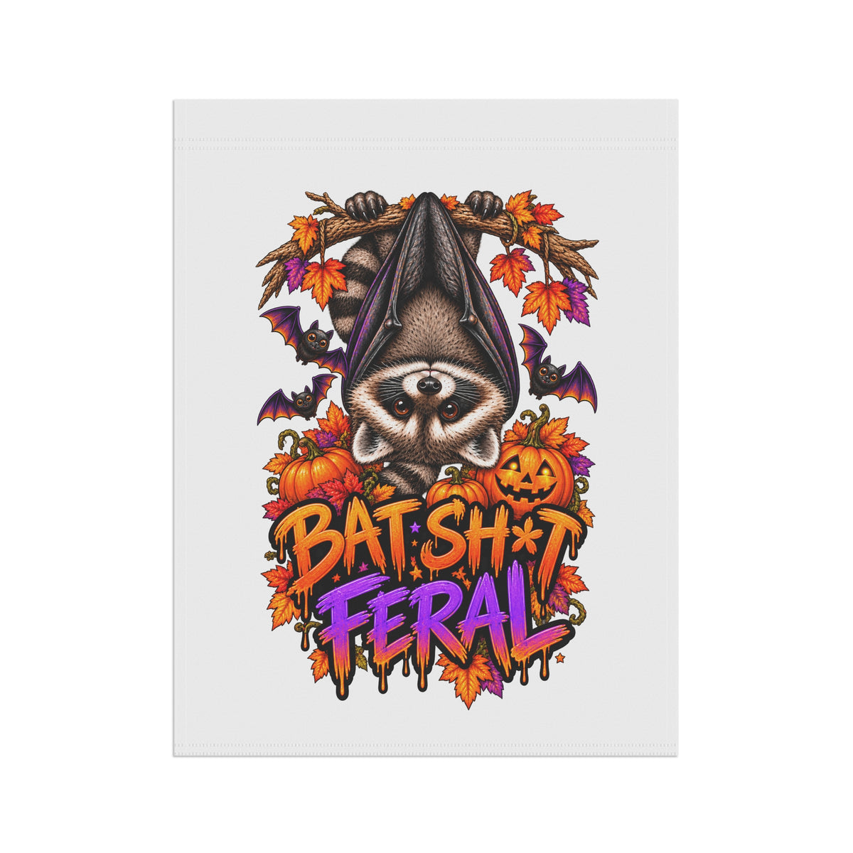 Batty Raccoon Garden Flag