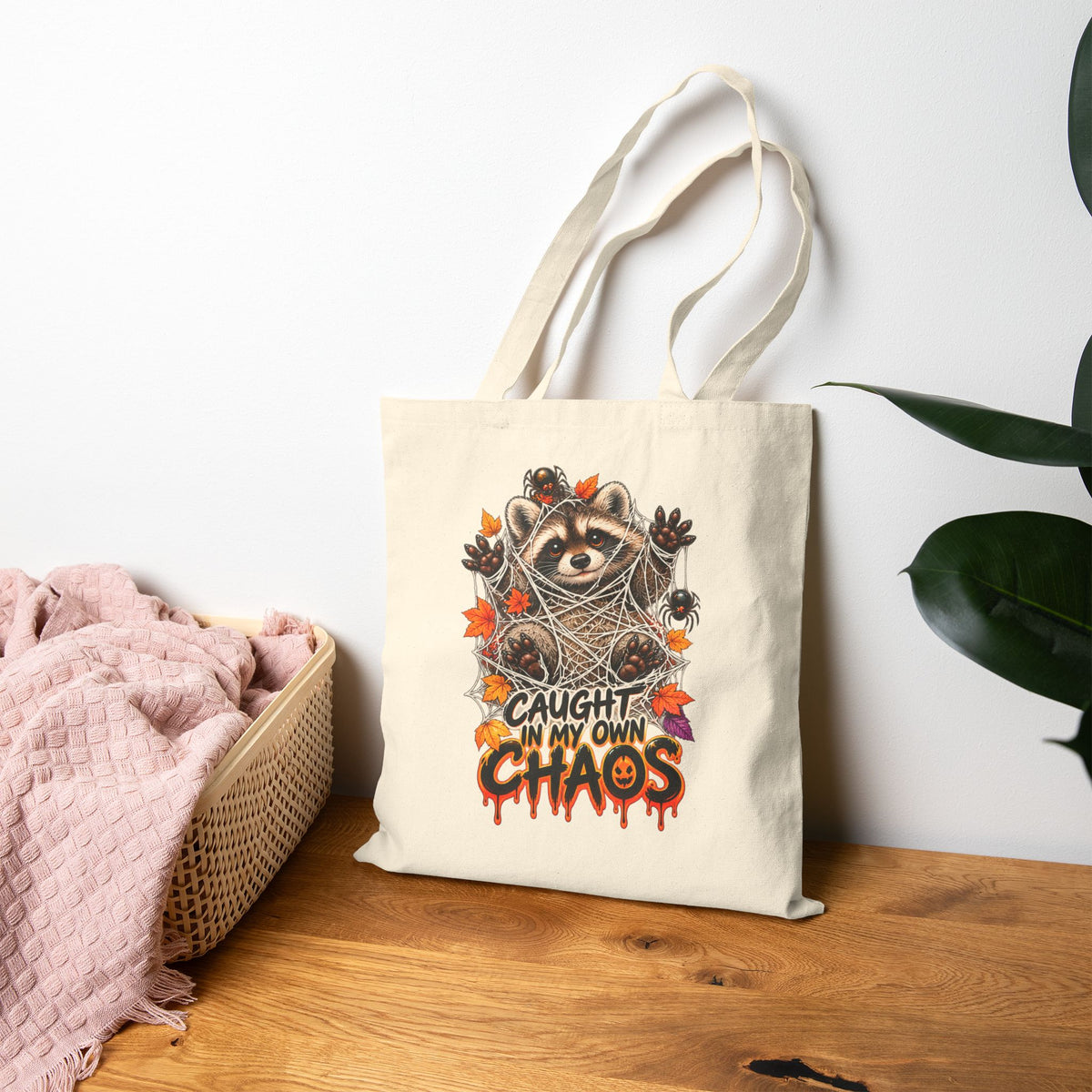 Caught Raccoon Tote Bag