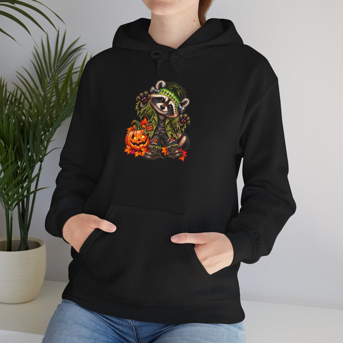 Frankenstein Raccoon Halloween Hooded Sweatshirt