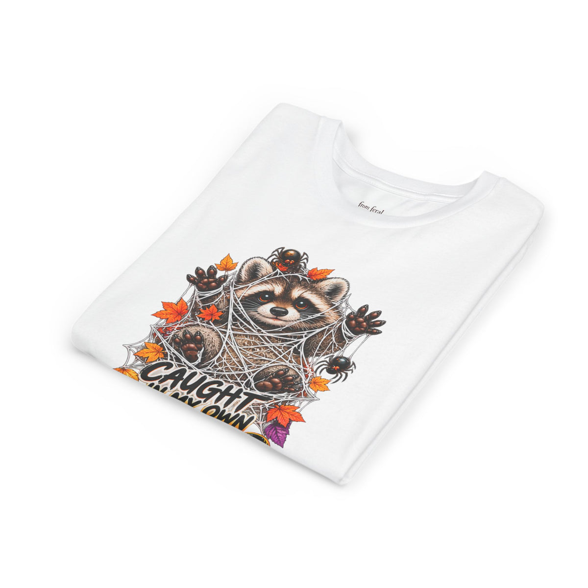 Caught Raccoon Youth Tee — Raccoon Kids Tshirt