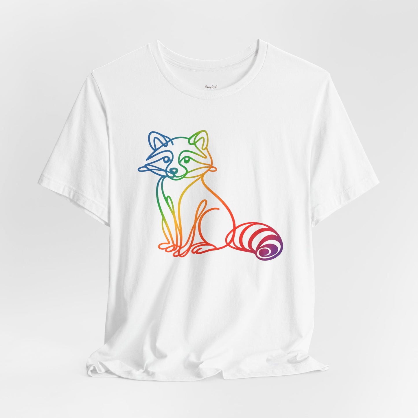Raccoon Tee — Minimal Line Raccoon Scenic Graphic T-Shirt