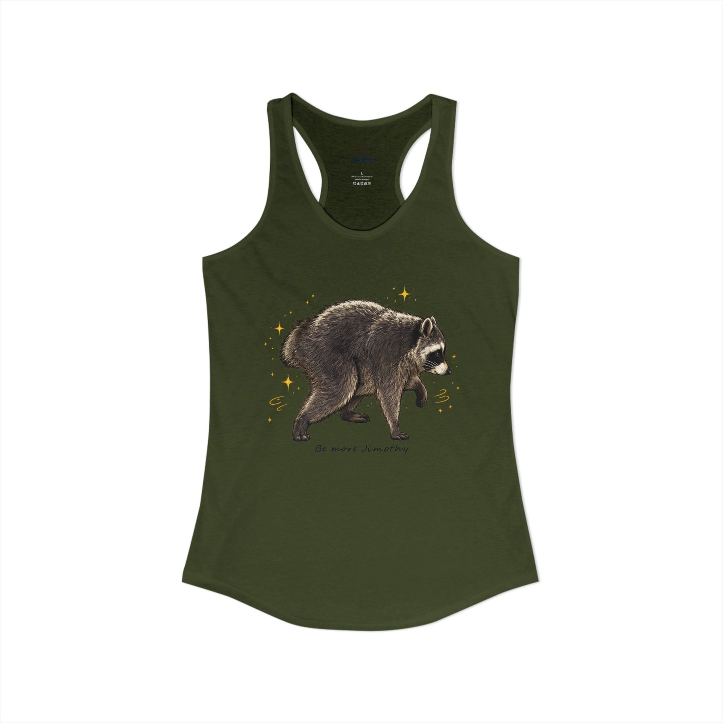 Jimothy The Raccoon Racerback Tank