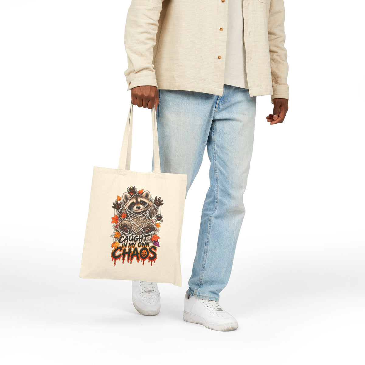 Caught Raccoon Tote Bag