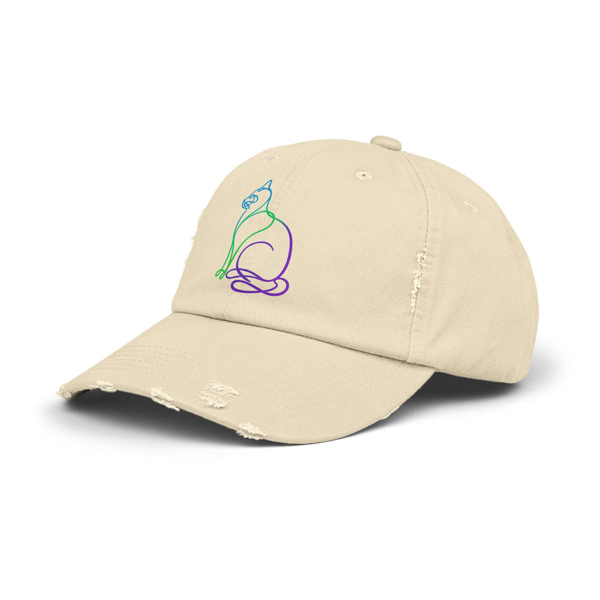 Northern Lights Cat Distressed Cap