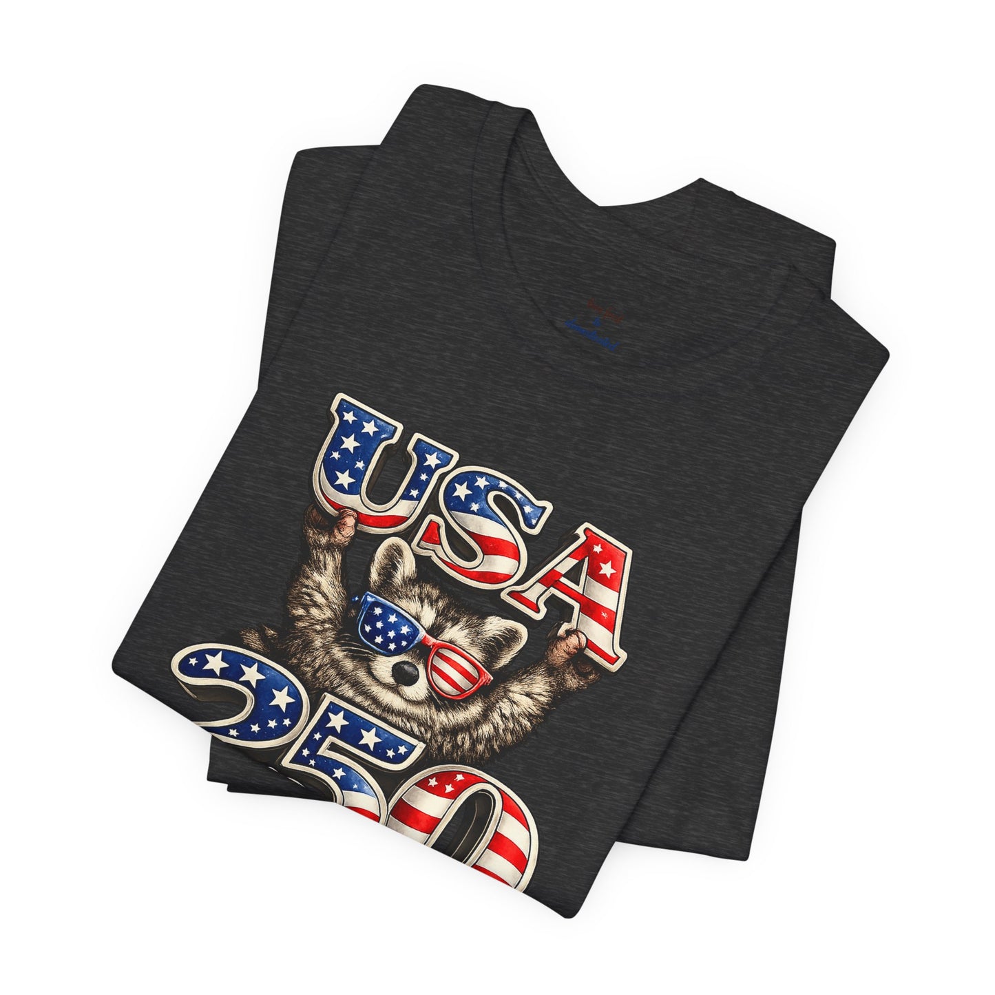 Patriot Raccoon 250th Anniversary T-Shirt — 4th of July Fireworks Flag Tee