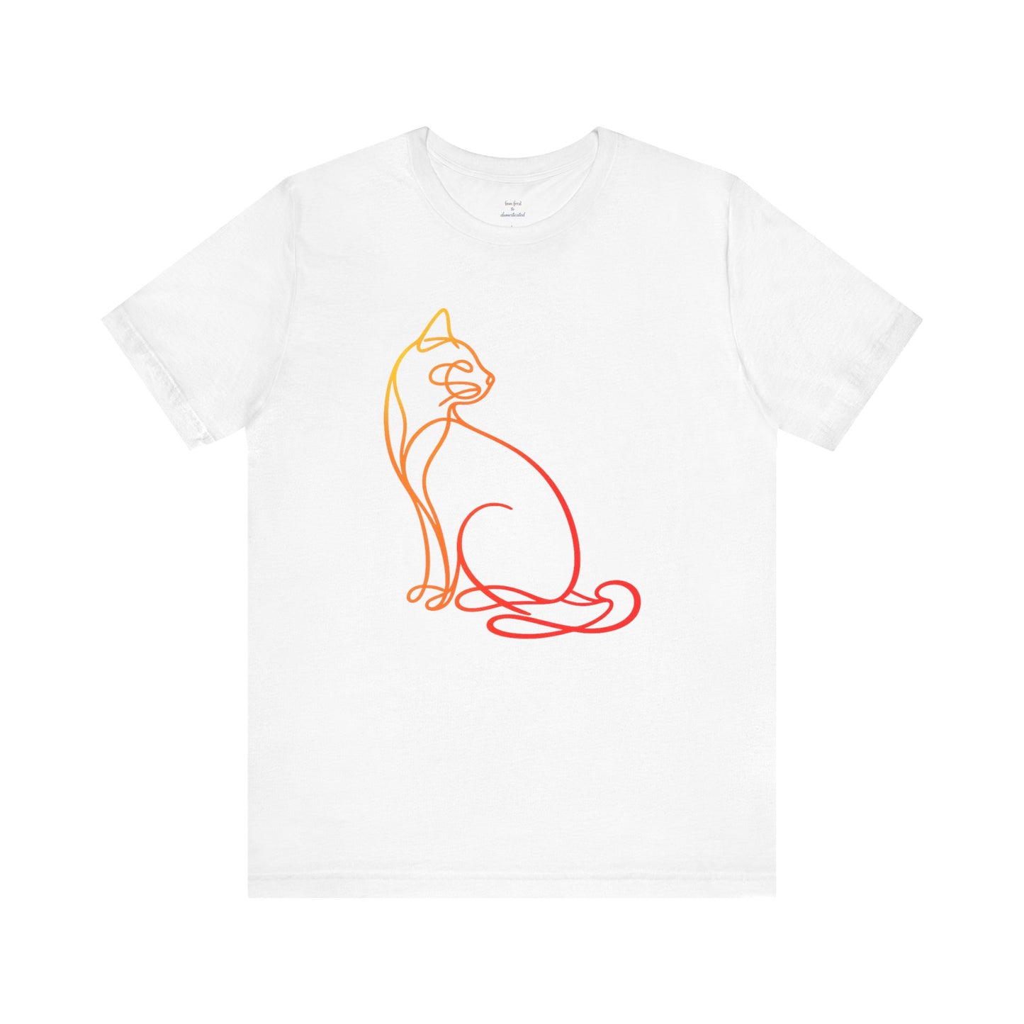 Colorful Line-Work Sitting Cat T-Shirt
