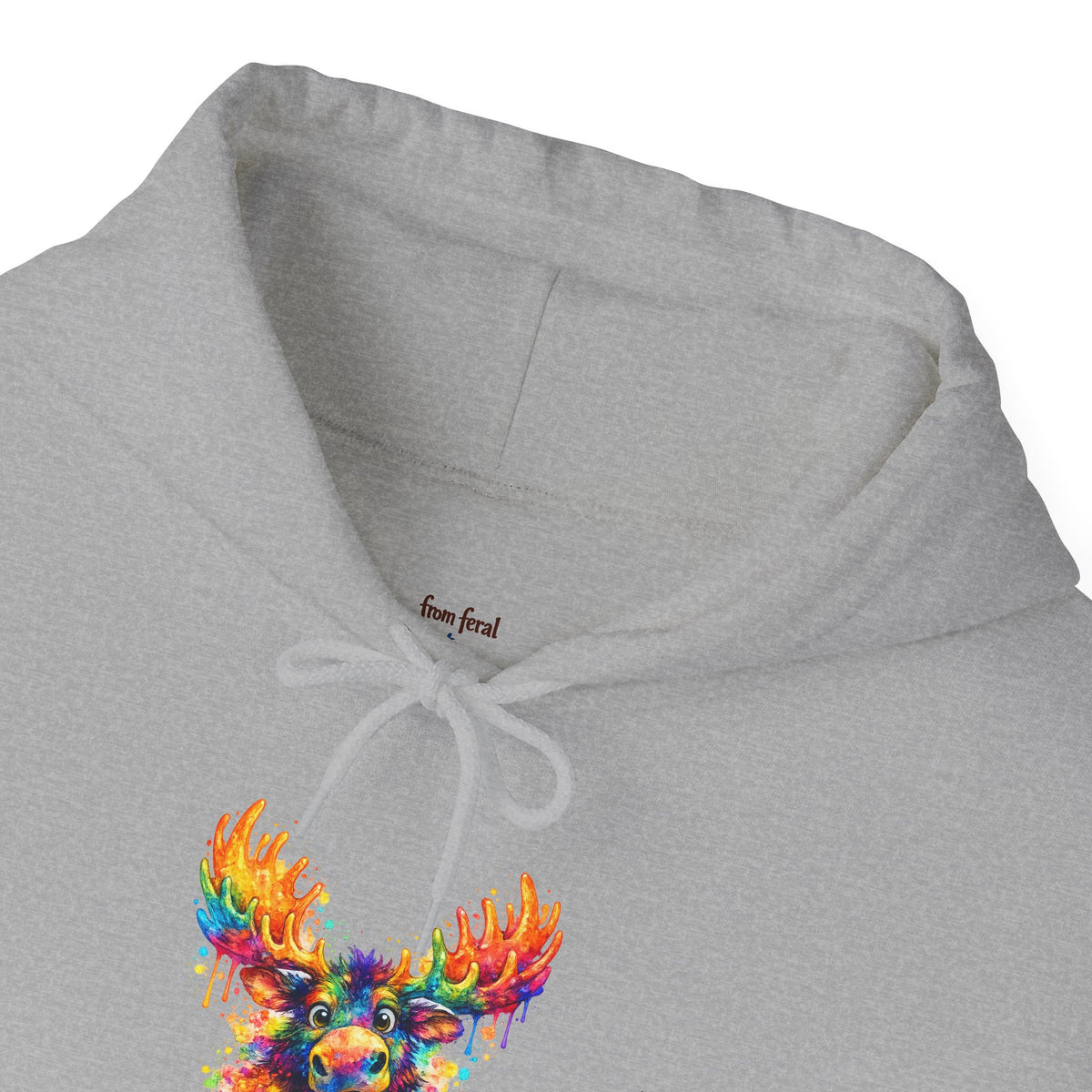 Watercolor Moose Hooded Sweatshirt