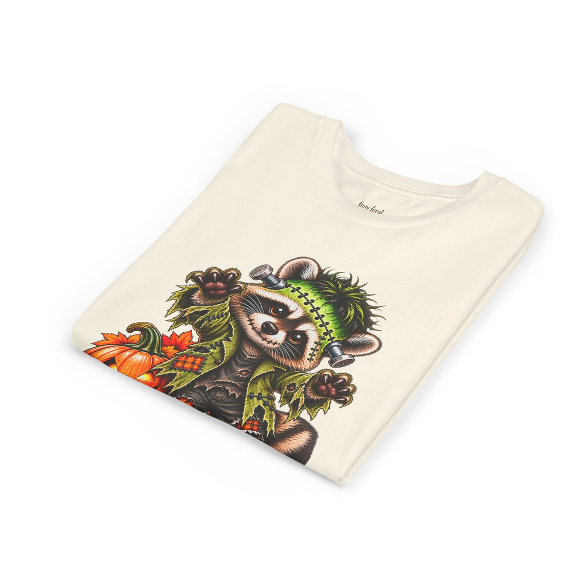 Halloween Youth Tee — Frankenstein Raccoon Kids Tshirt