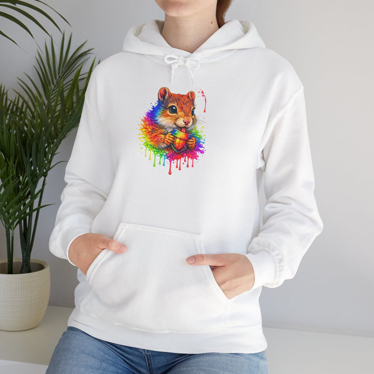 Watercolor Squirrel Hooded Sweatshirt