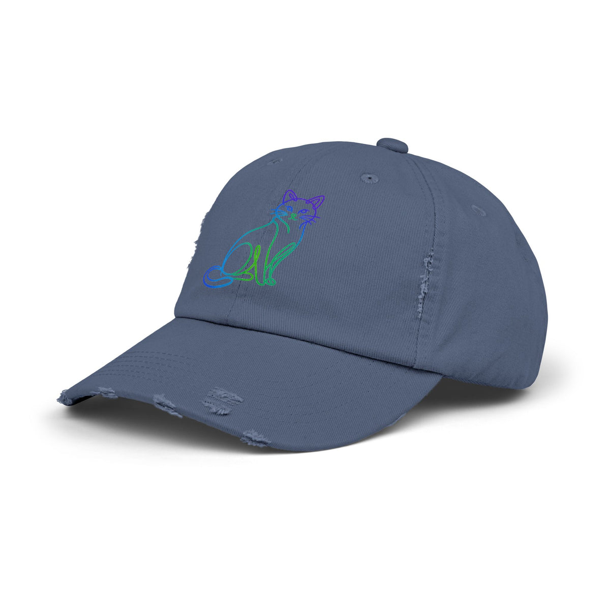 Northern Lights Cat Distressed Cap