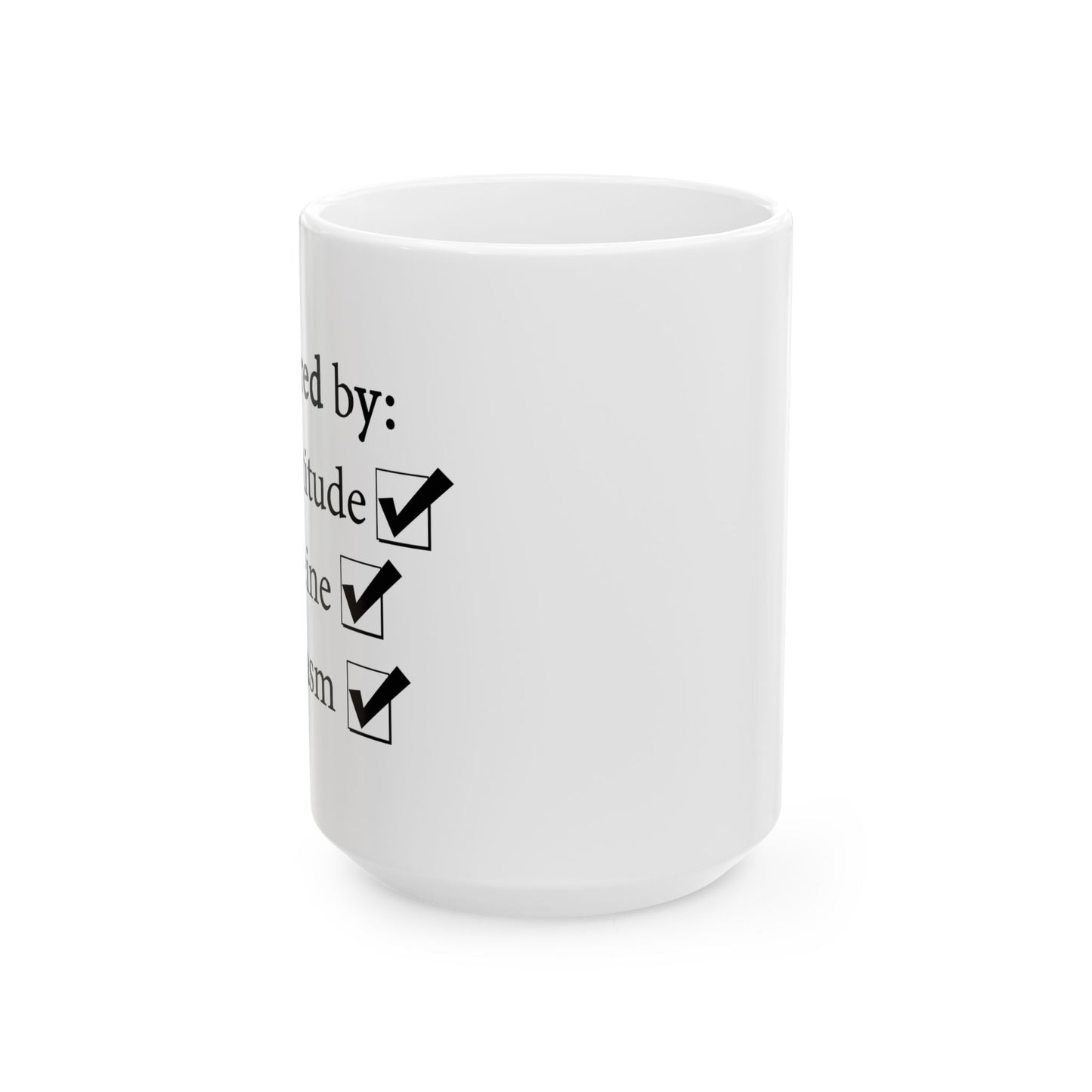 "Powered By" Ceramic Mug  (11oz & 15oz)