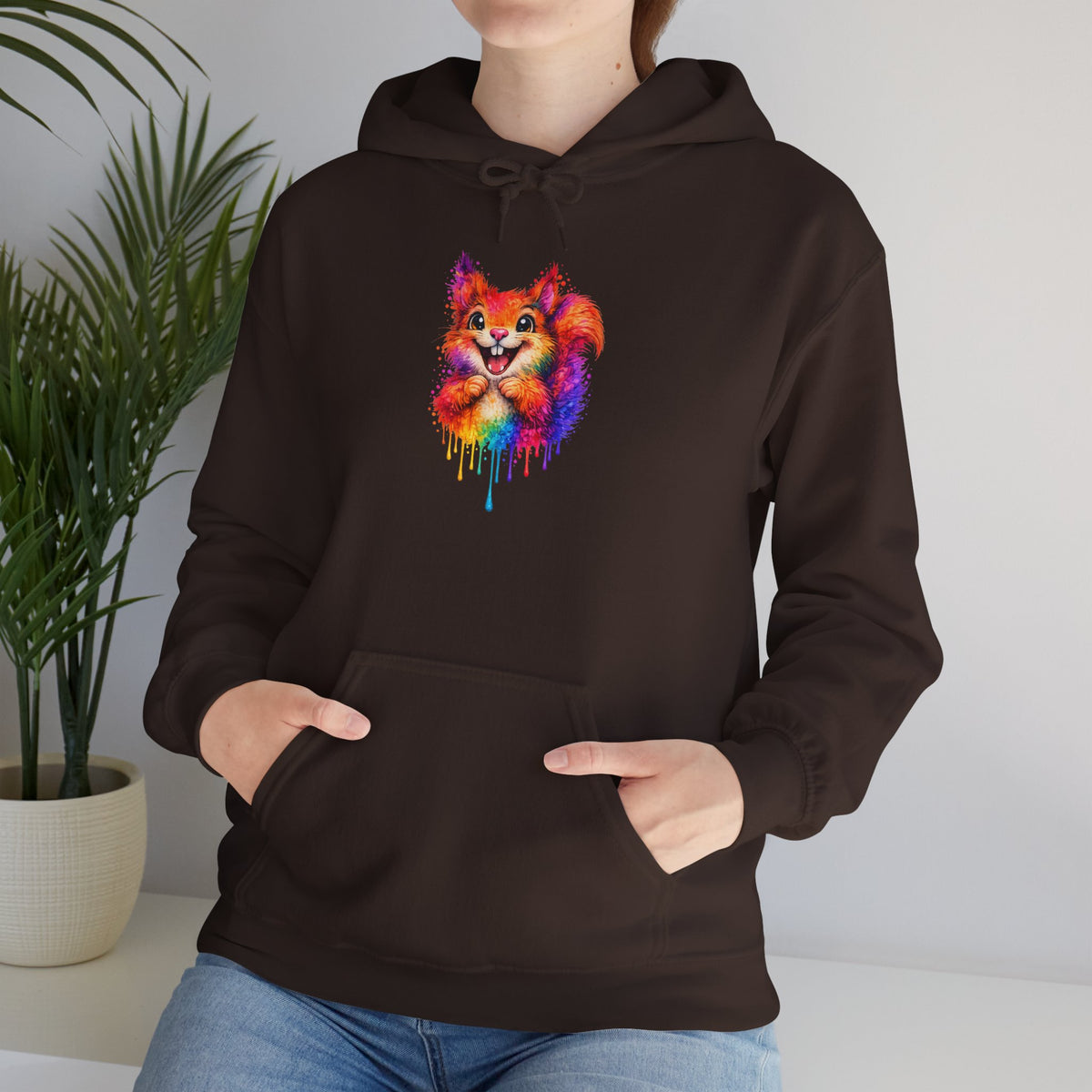 Watercolor Squirrel Hooded Sweatshirt