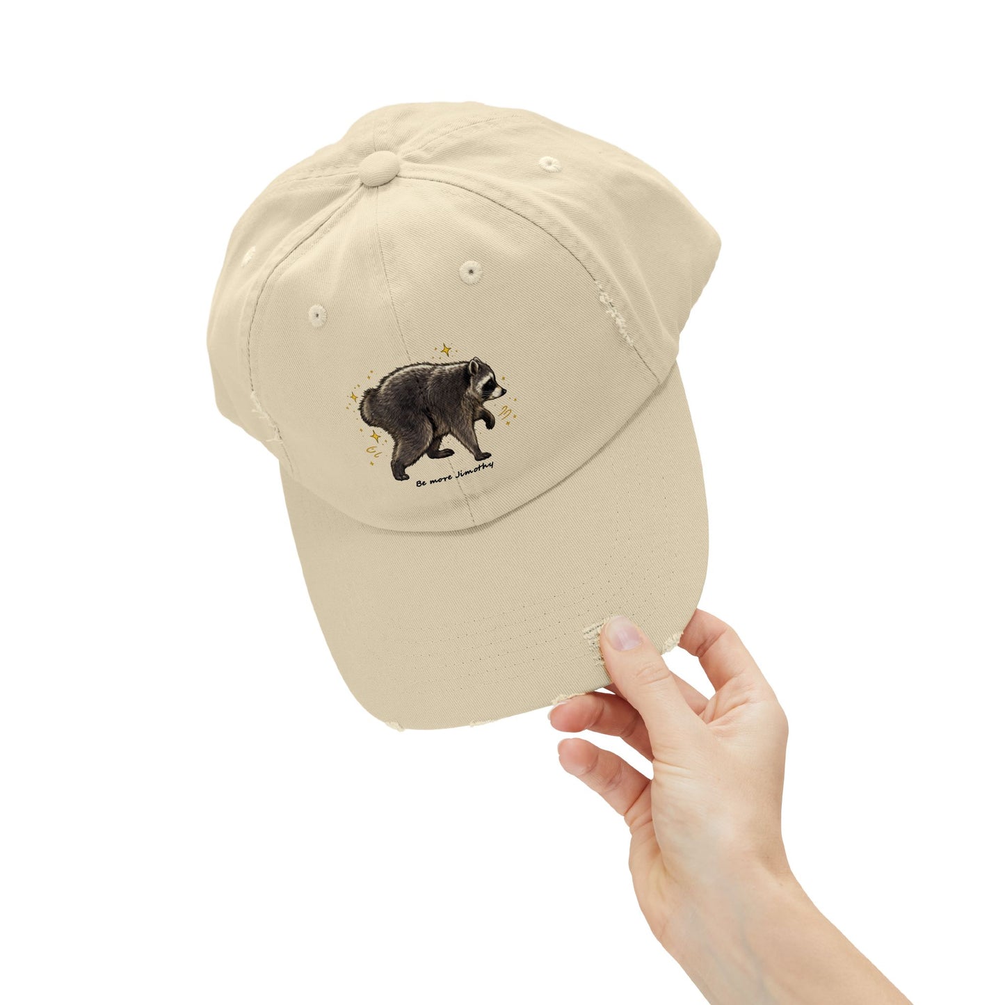 Jimothy The Raccoon Distressed Cap —  Inspirational, Viral Sensation