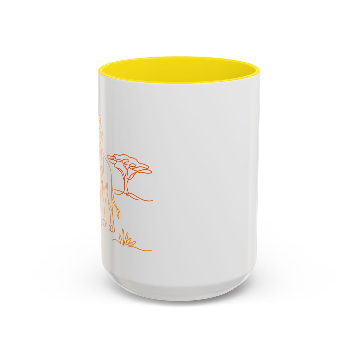 Safari Sunrise Coffee Mug — Minimal Line Lion Design (11/15oz)