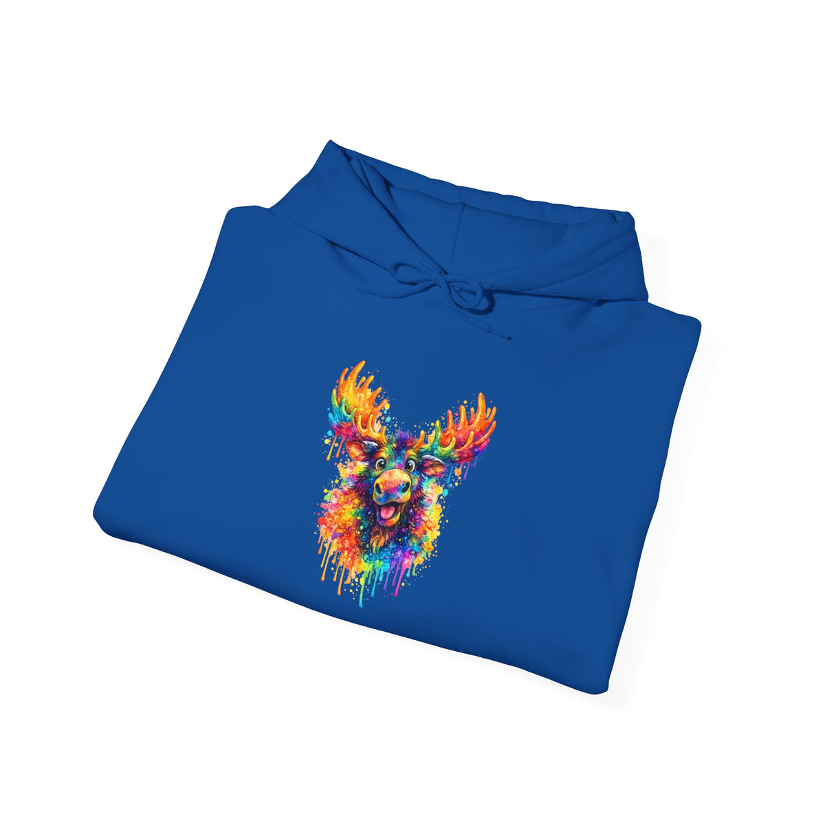 Watercolor Moose Hooded Sweatshirt