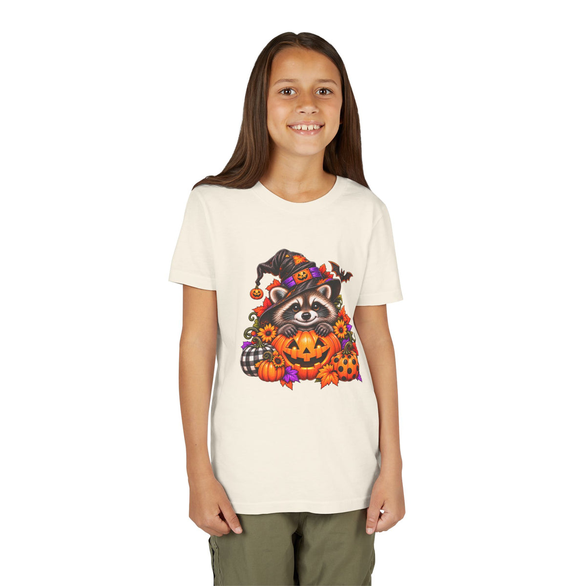 Halloween Youth Tee — Raccoon Kids Tshirt