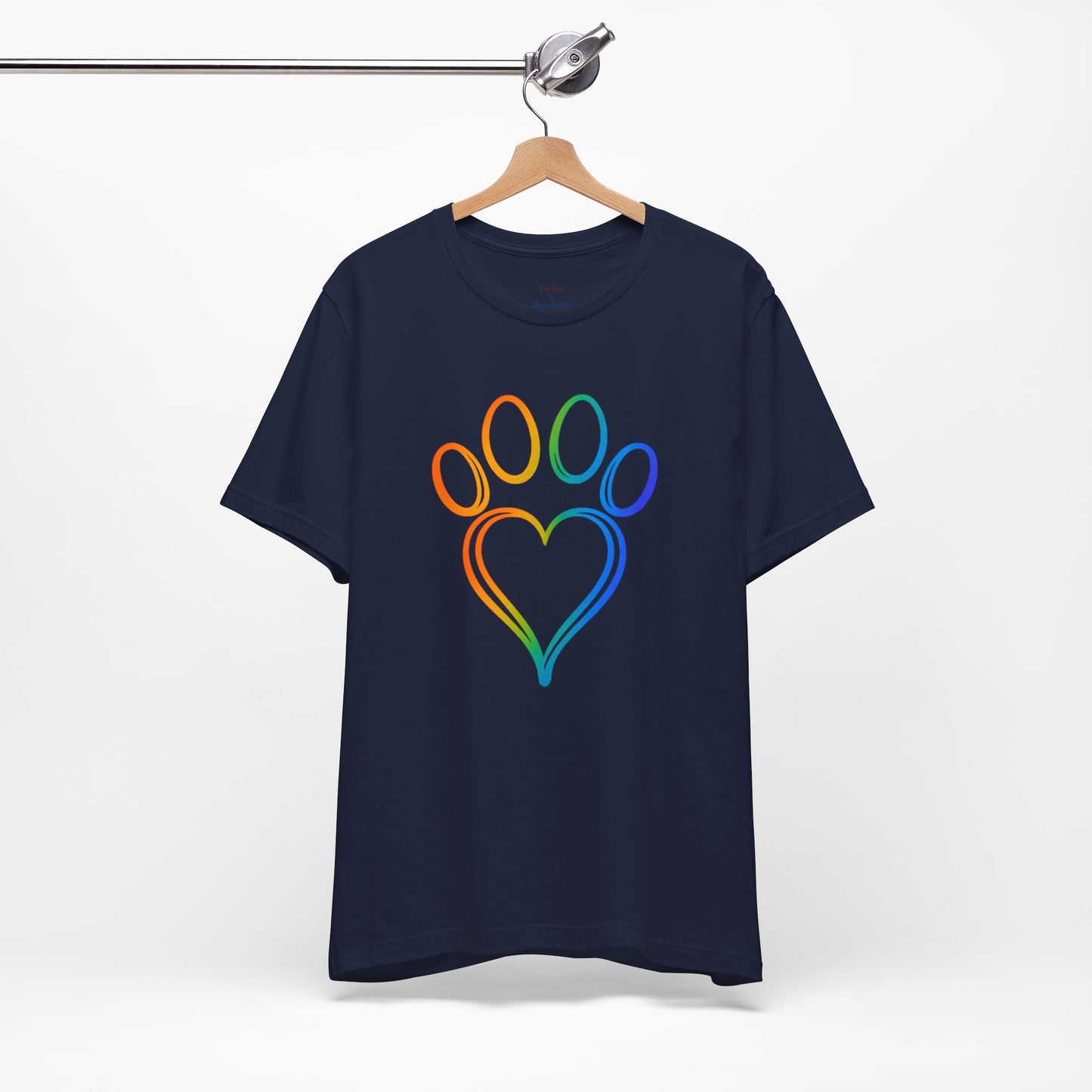 Heart/Paw Colorful Line-Work T-Shirt