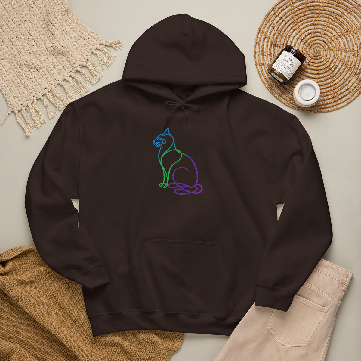 Northern Lights Cat Hooded Sweatshirt