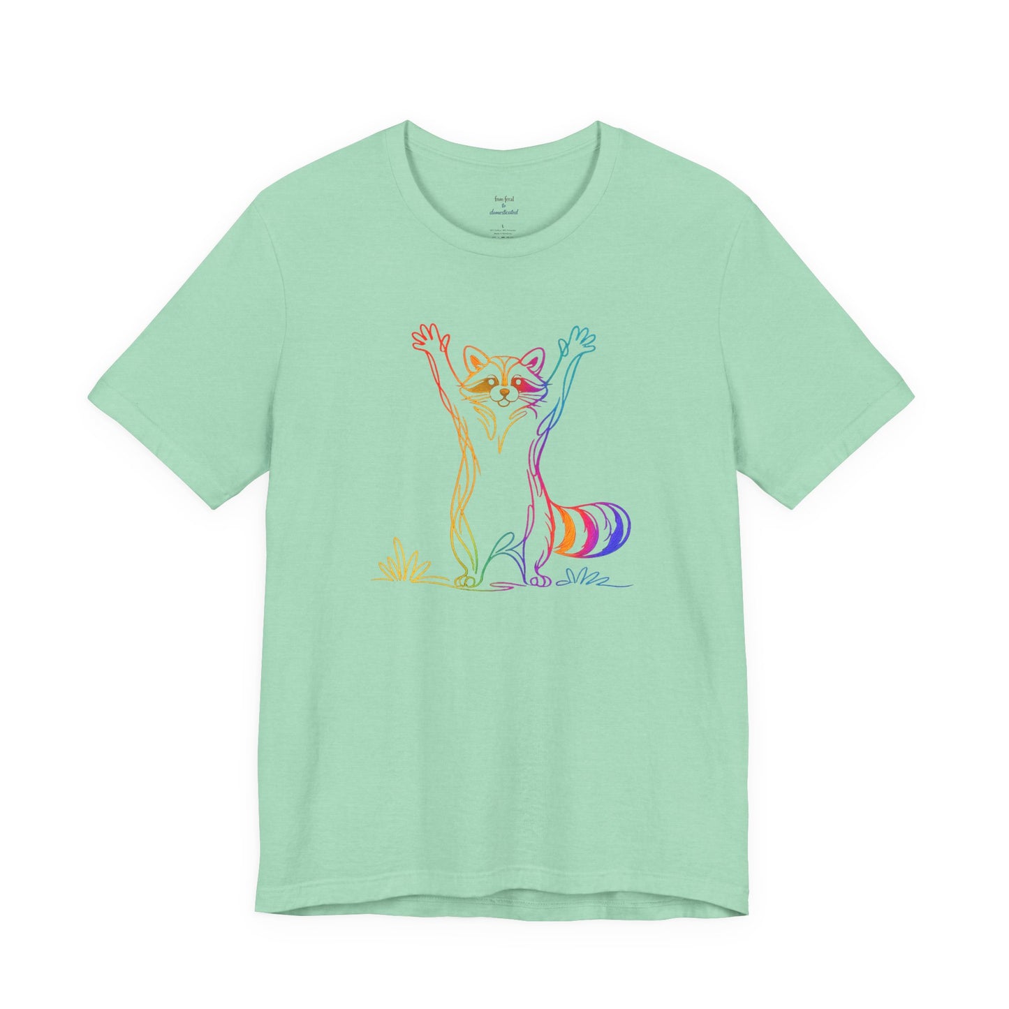 Raccoon Tee — Minimal Line Raccoon Scenic Graphic T-Shirt