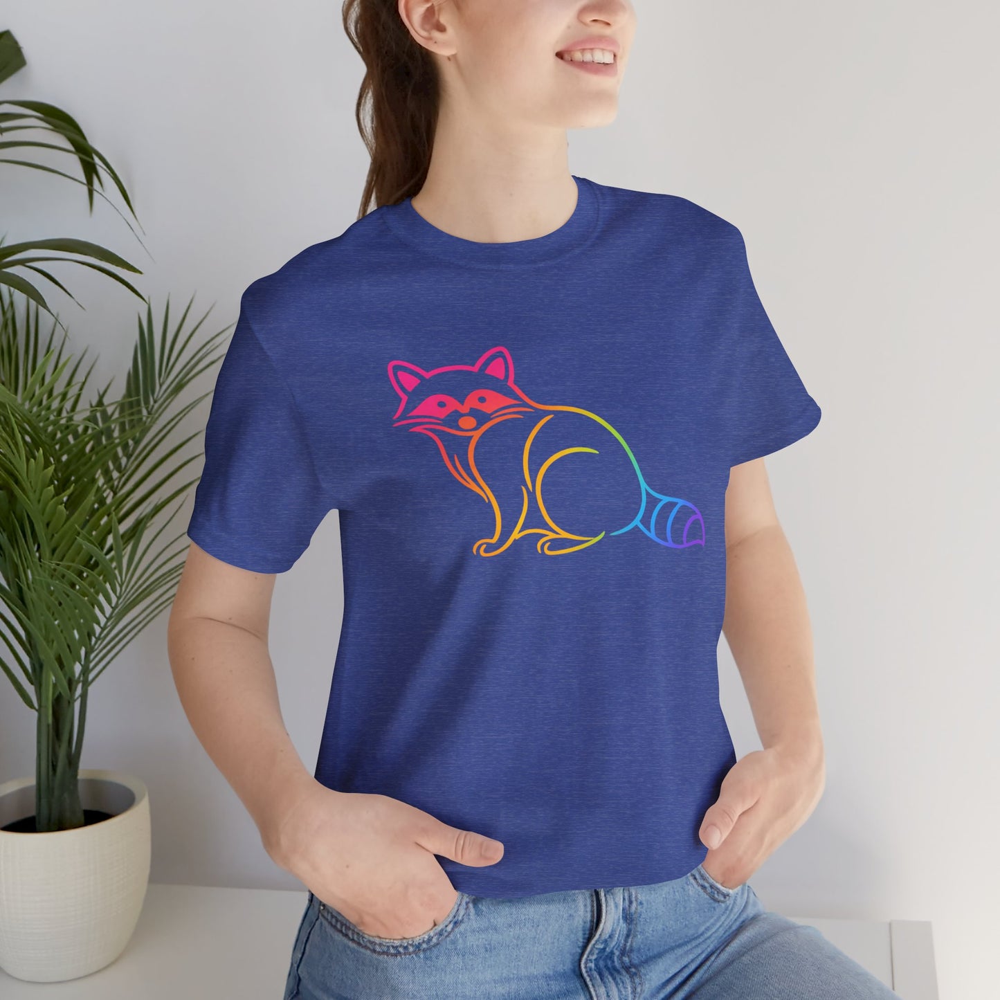 Raccoon Tee — Minimal Line Raccoon Scenic Graphic T-Shirt
