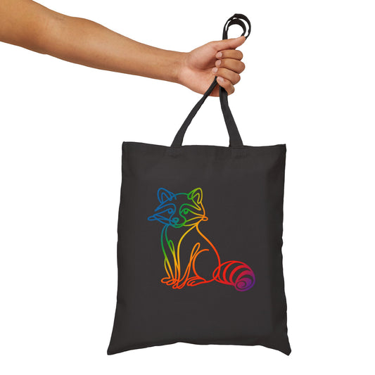 Rainbow Raccoon Tote Bag