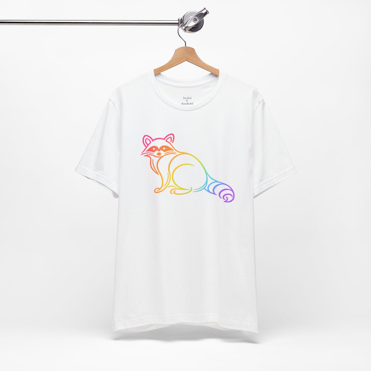 Rascal Raccoon Tee — Minimal Line Raccoon Scenic Graphic T-Shirt