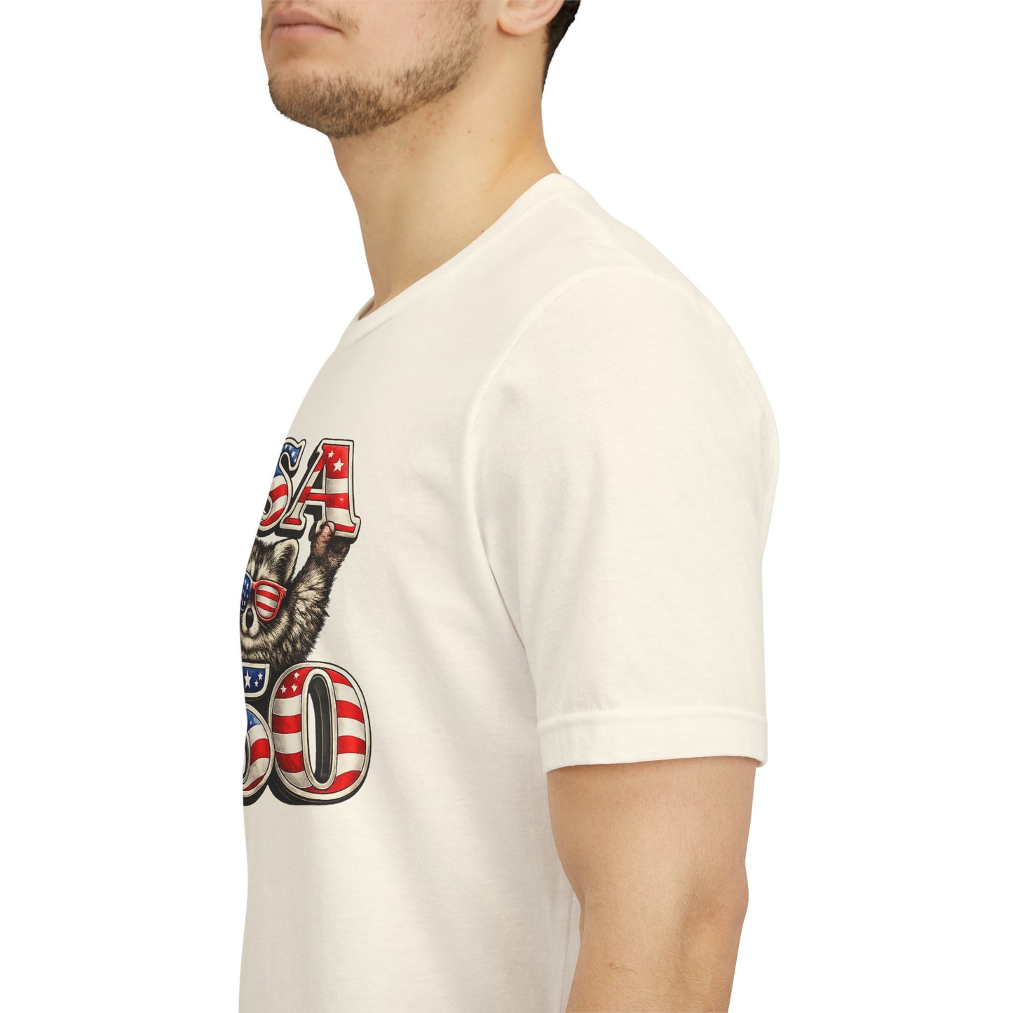 Patriot Raccoon 250th Anniversary T-Shirt — 4th of July Fireworks Flag Tee