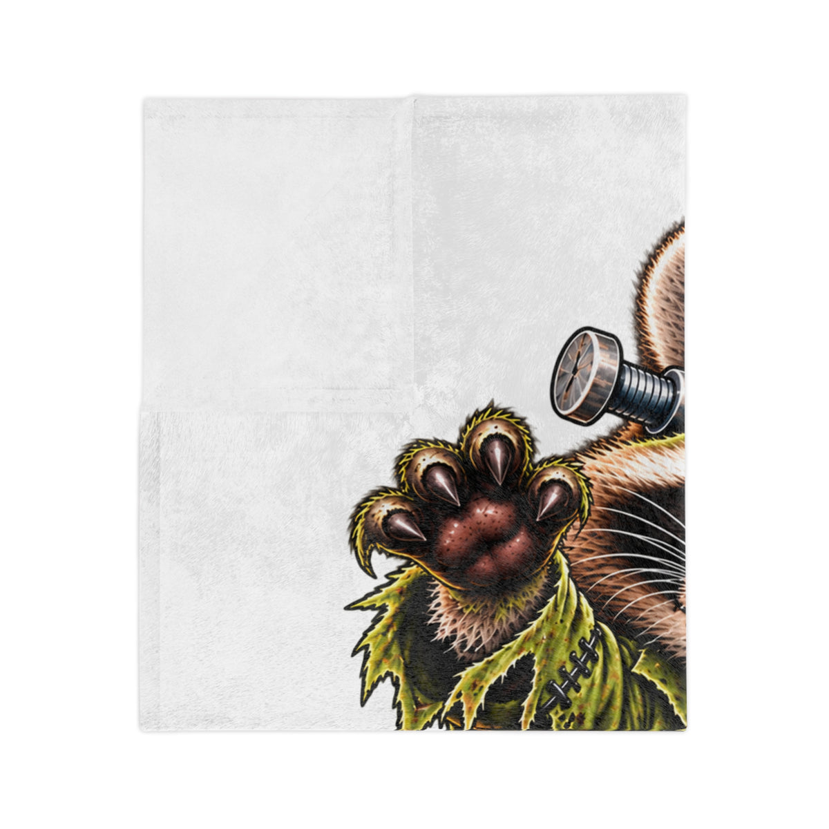 Halloween Raccoon Blanket — Franken-coon Raccoon Velveteen Throw