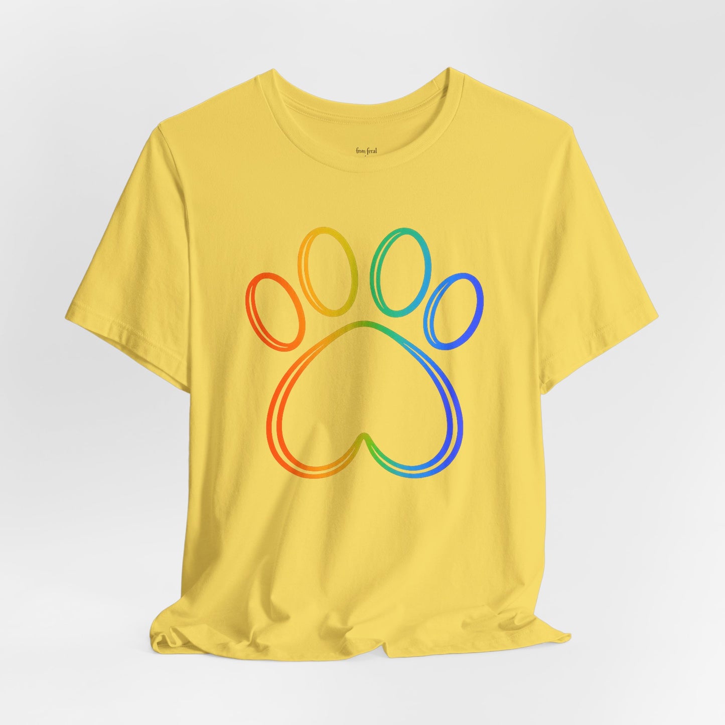 Heart/Paw Colorful Line-Work T-Shirt