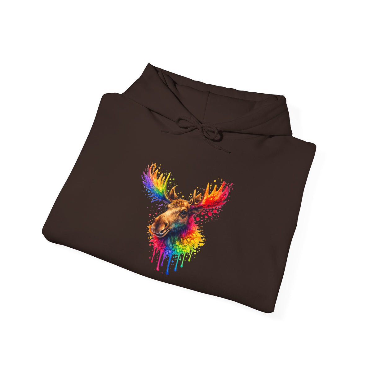 Watercolor Moose Hooded Sweatshirt