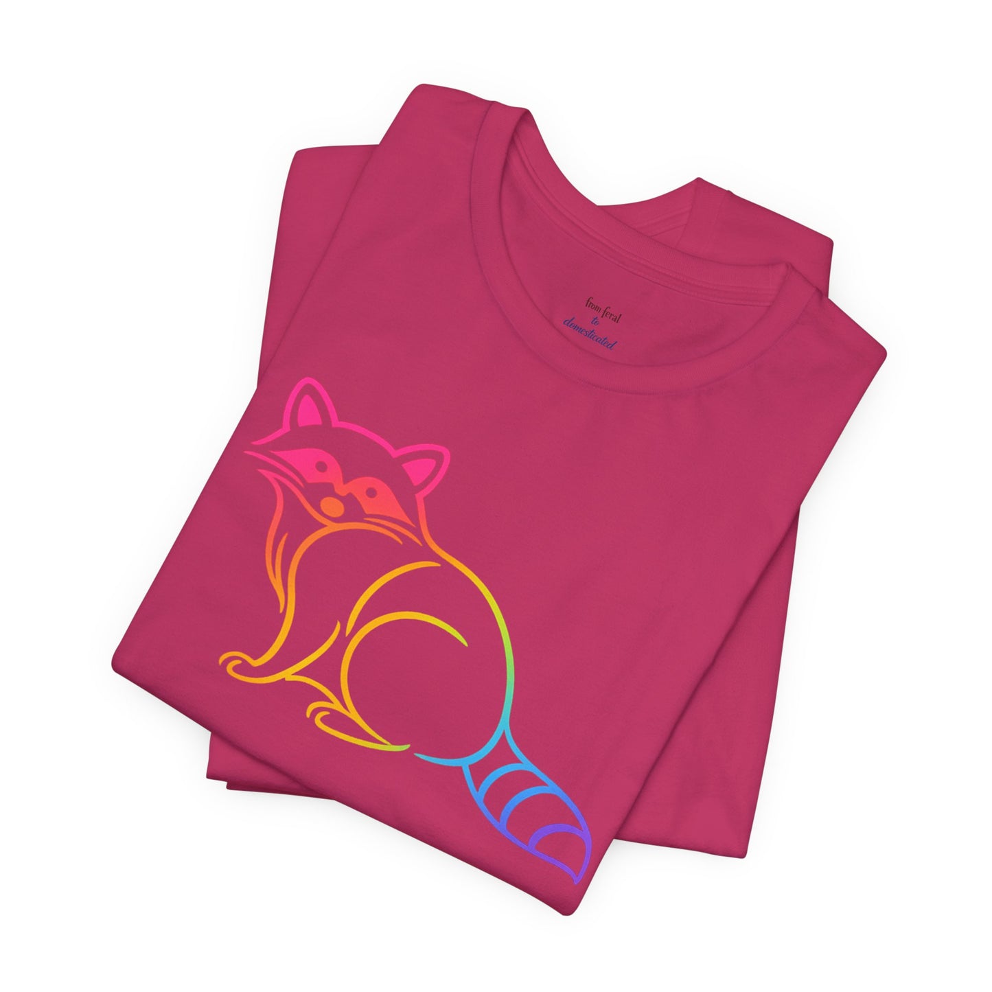 Raccoon Tee — Minimal Line Raccoon Scenic Graphic T-Shirt