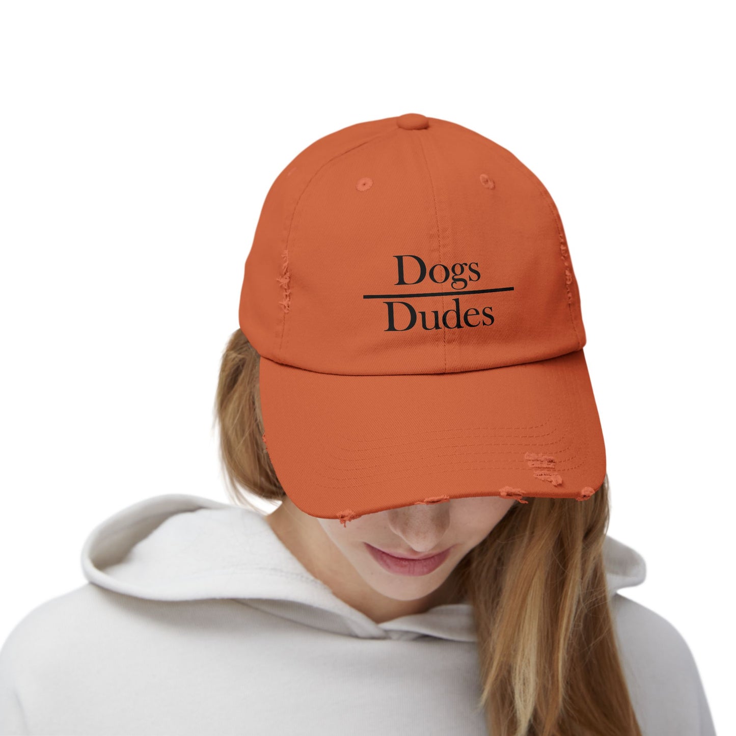 "Dogs Over Dudes" Distressed Cap —  Funny Truth Hat