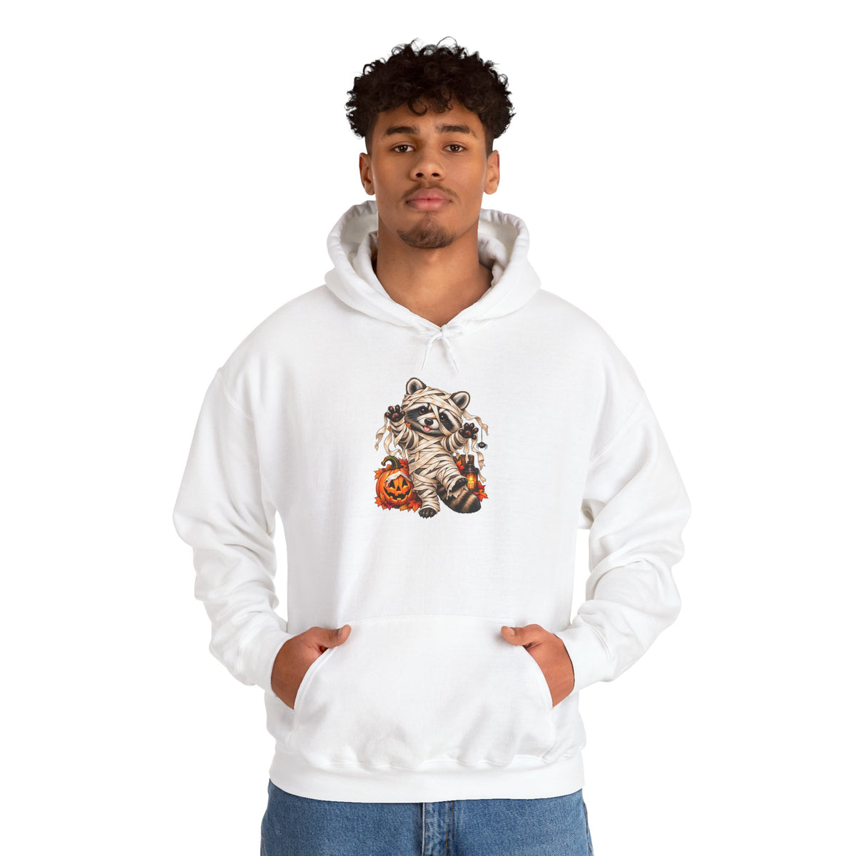 Mummy Raccoon Halloween Hooded Sweatshirt