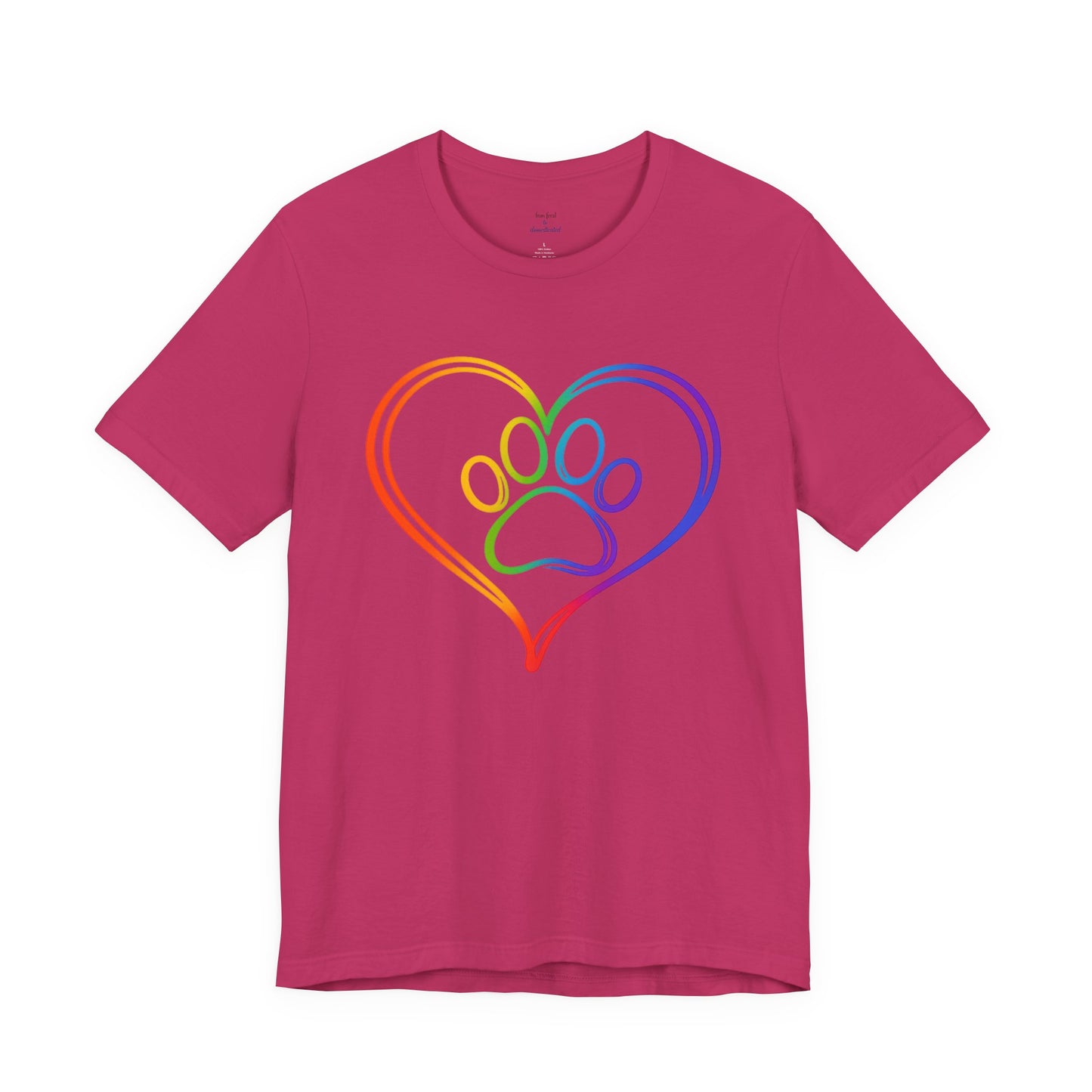 Heart/Paw Colorful Line-Work T-Shirt