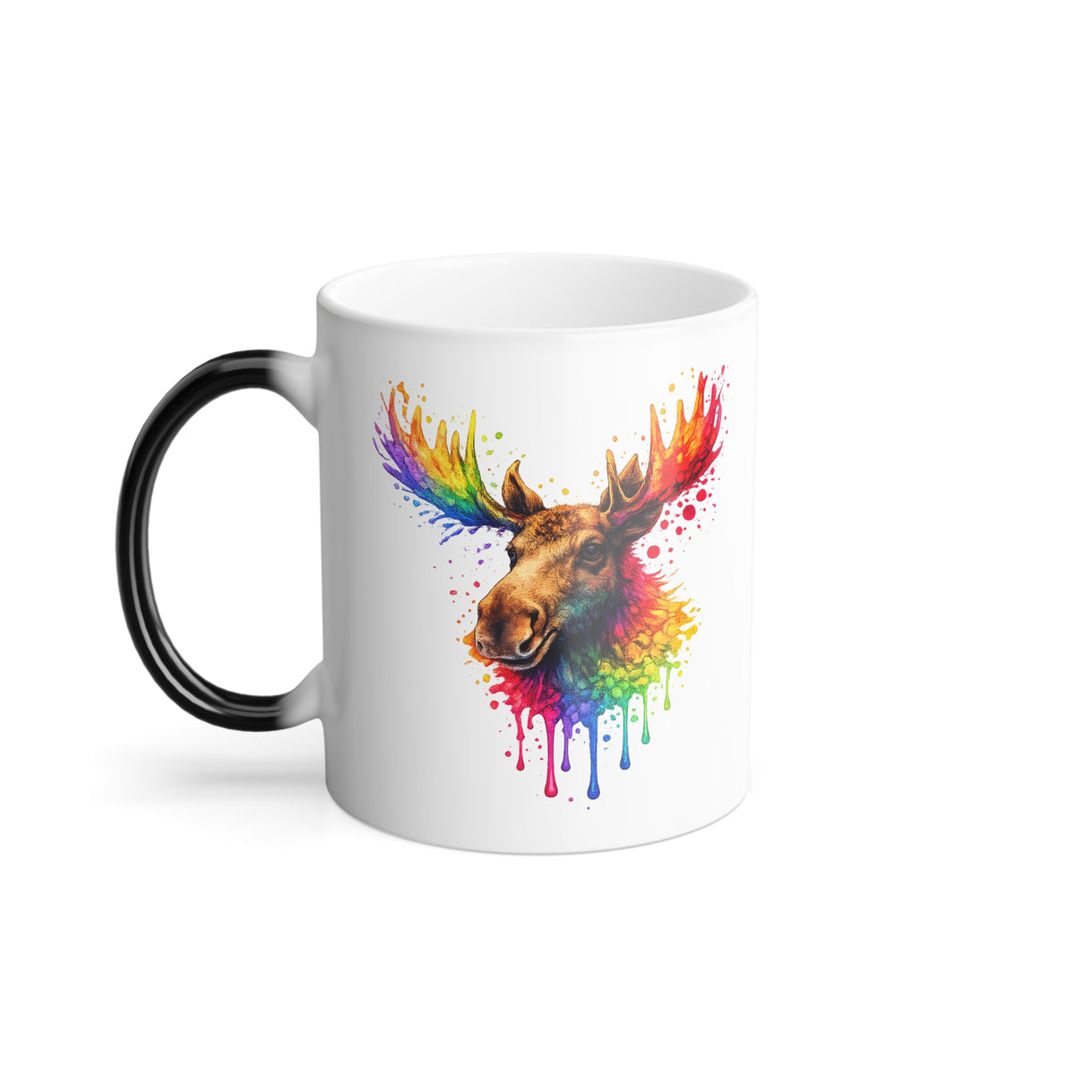 Watercolor Moose Color-Changing Mug  11 oz