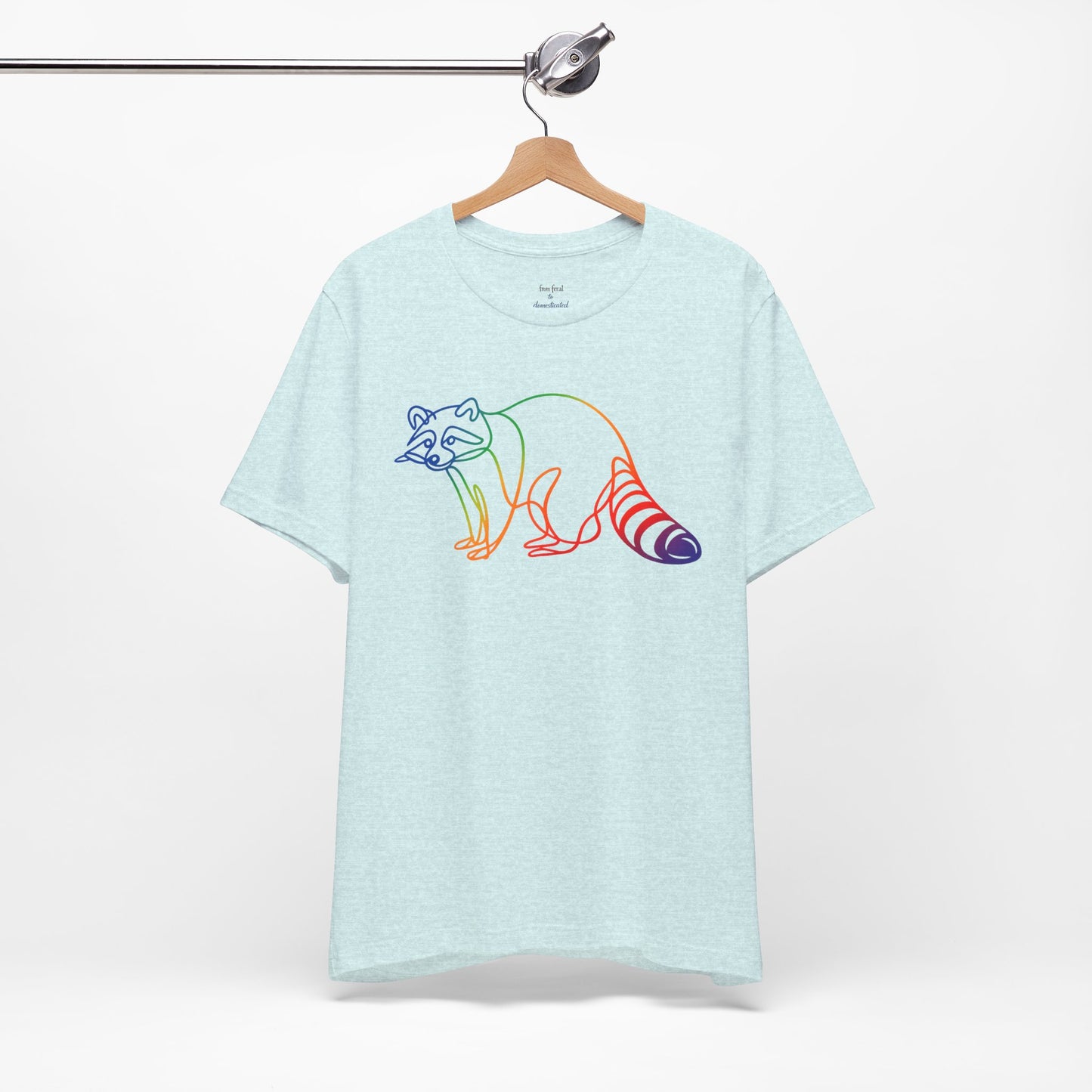 Raccoon Tee — Minimal Line Raccoon Scenic Graphic T-Shirt