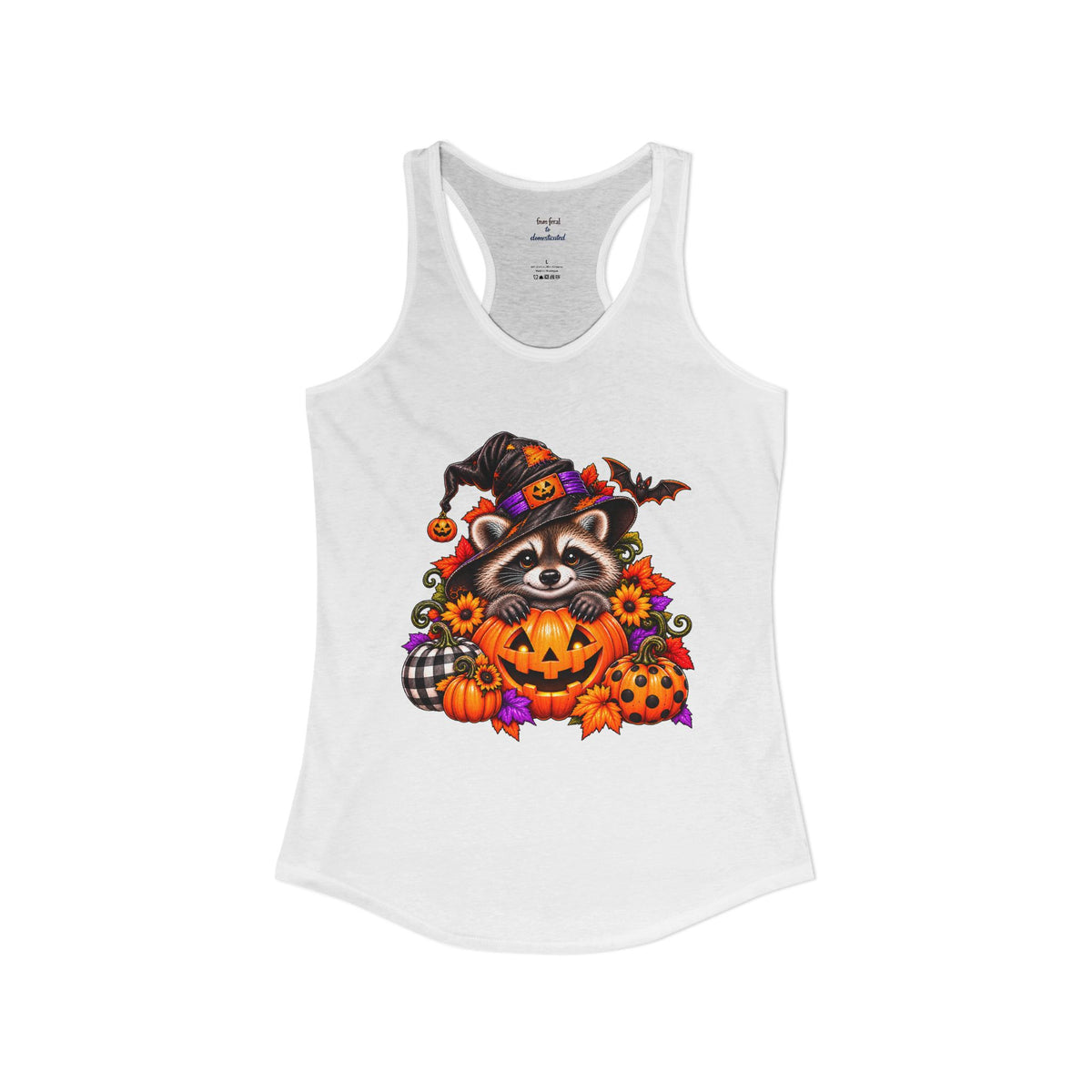 Copy of Halloween Raccoon and Black Cat Bestie Racerback Tank
