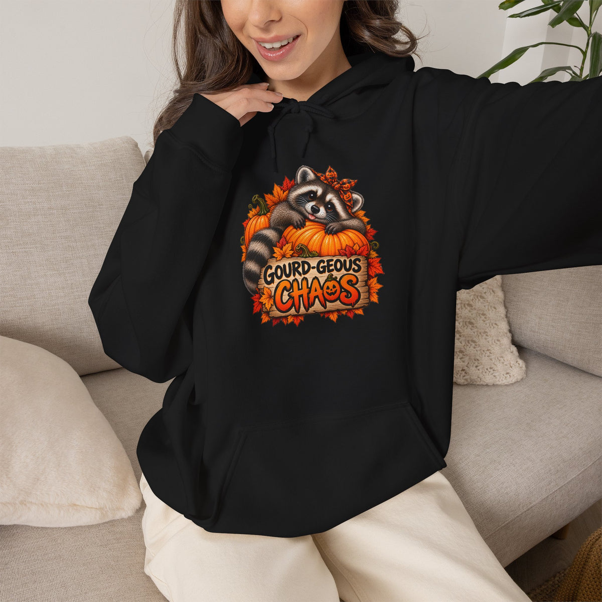 Gourd-geous Raccoon Hooded Sweatshirt