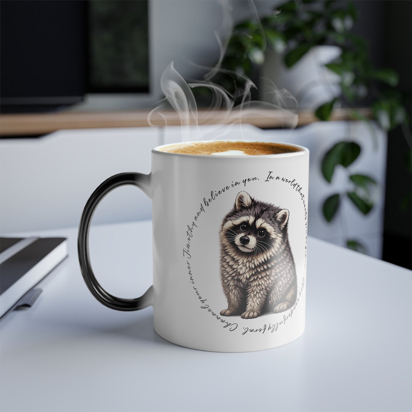 Jimothy The Raccoon Color-Changing Mug  11 oz